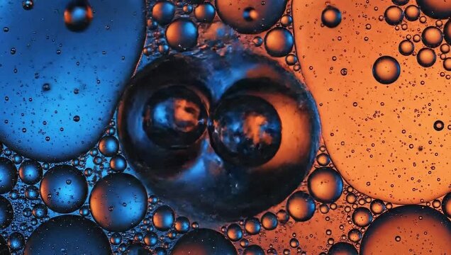 Colorful Abstract Background Of Oil And Water Bubbles blue circle