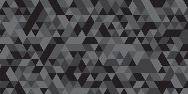 Vector abstract geometric black and gray low polygon triangle paper wallpaper. origami paper background. gradient grid creative digital business triangular low textile design.