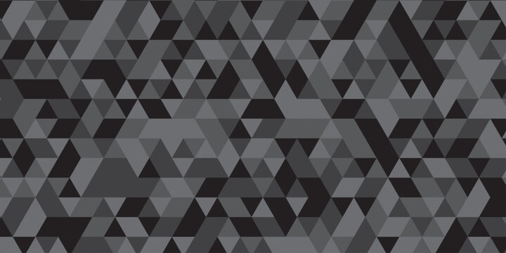 Vector abstract geometric black and gray low polygon triangle paper wallpaper. origami paper background. gradient grid creative digital business triangular low textile design.