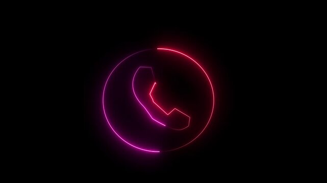 Glowing Green Neon Phone Circle Communication Symbol Sign neon phone green neon sign glowing phone symbol neon text