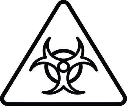 Biohazard warning symbol inside a triangle vector illustration danger sign biohazard biological contamination