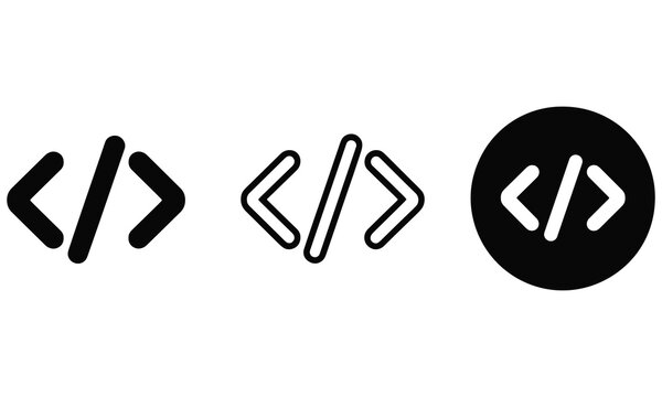 Coding symbols and icons for programming and web development