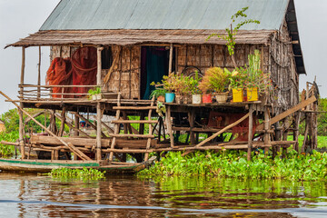 Obraz premium Stilt House On Tonle Sap Lake In Cambodia