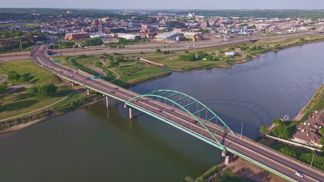 Sioux City Sunset Aerial Missouri River