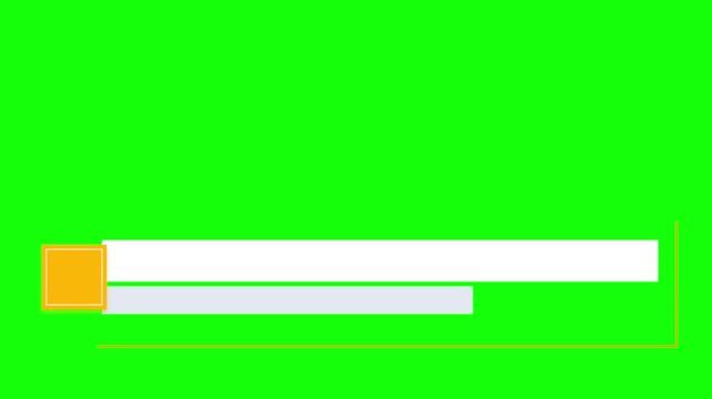 Lower Third Title Banner with Yellow Square Icon and White Text Box on Green Screen Background