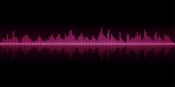 Dgital blue sound wave vector illustration forms a vibrant music equalizer backdrop, displaying a modern technological pulse design