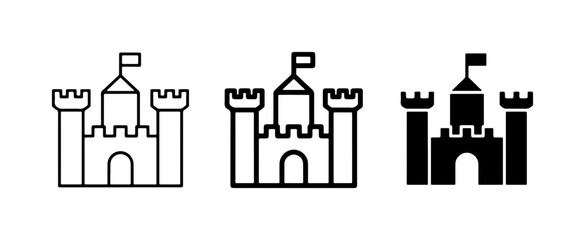 Castle Icons Set: Medieval Fortress, Royal Palace, Fairytale Landmark, Vector Graphics for Fantasy and History Themes © Tanvir