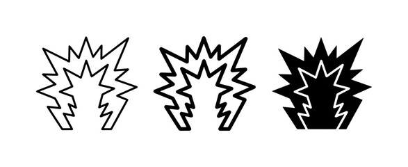 Explosion Icons Set, Burst Symbols, Impact Graphics, Energy Starbursts, Action Symbols, Comic Style © Rashedul