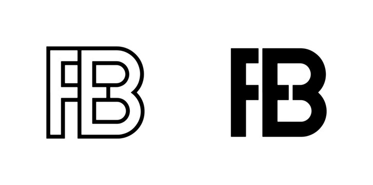 FB Monogram Logo, Lettermark Icon, Outline and Solid Styles, Modern Branding Elements