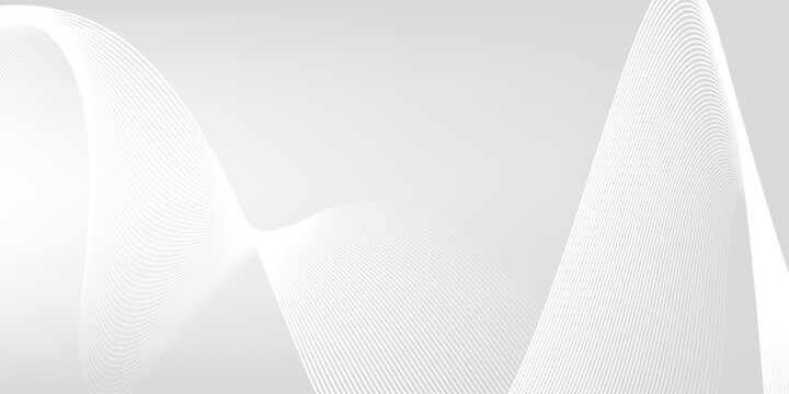 White and gray abstract backround with flowing lines pattern, vector illustration.