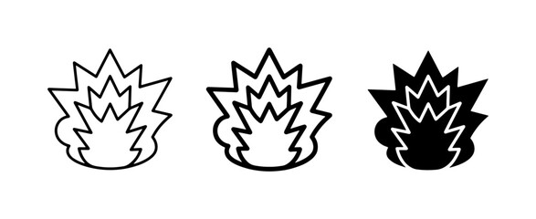 Explosion Icons Set, Blast Symbol Collection, Fire Burst Graphic Elements, Impact Visuals © Jayed