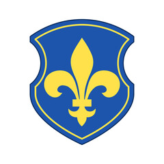 Fleur de lis Shield logo icon isolated on white background © sljubisa