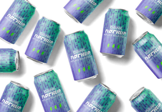 Aluminum Soda Cans Mockup