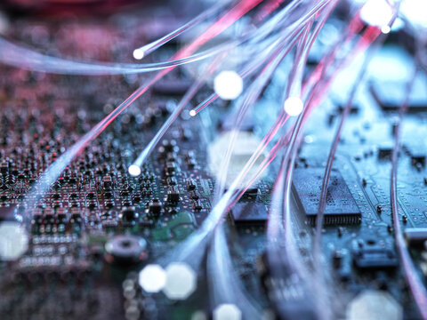 Illuminated fiber optic on computer circuit board