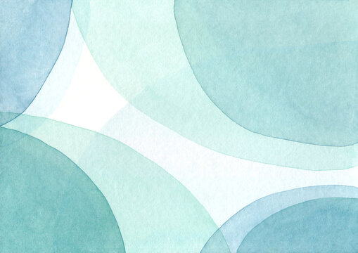 Abstract turquoise watercolor background with copy space