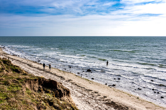 Coastal landscape at Wulfen beach on Fehmarn island