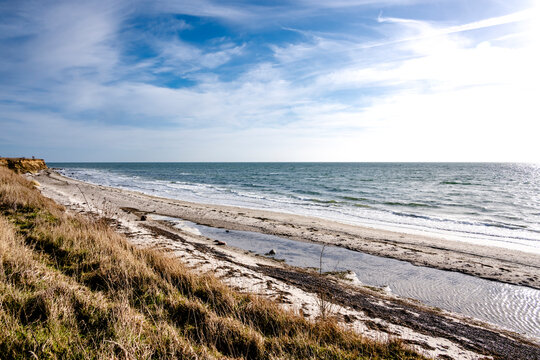 Scenic view of Wulfen beach on Fehmarn island