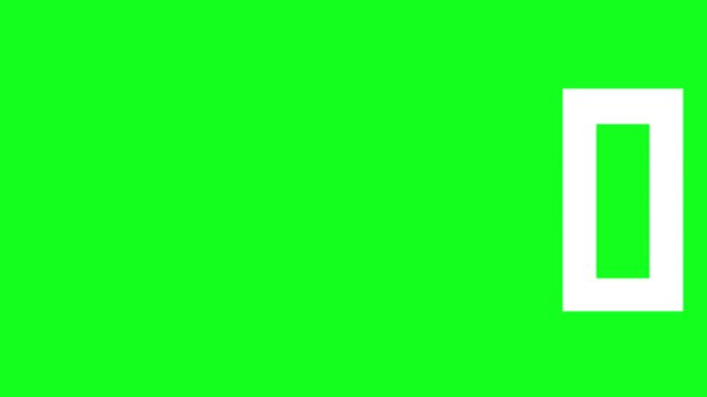 Minimal White Rectangle Frame on Bright Green Chroma Key Background
