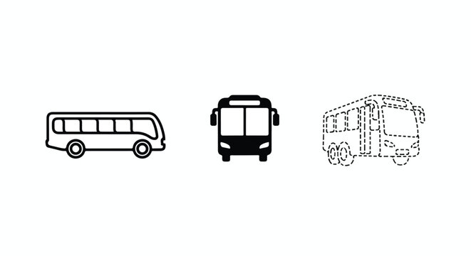Public transit bus fleet in halftone graphic pattern