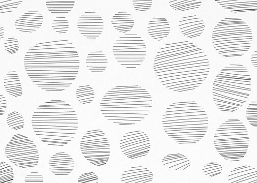 Abstract monochrome geometric pattern with hand drawn circles