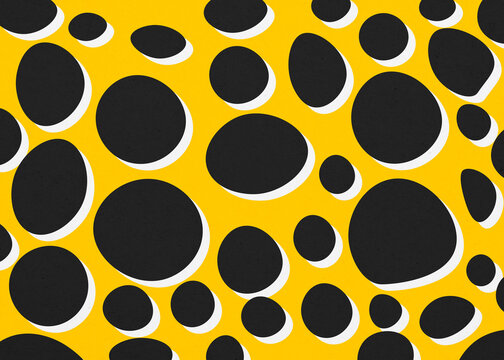 Abstract yellow and black leopard animal print pattern