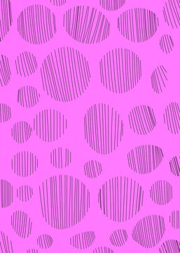 Abstract pink background with geometric circle pattern and lines