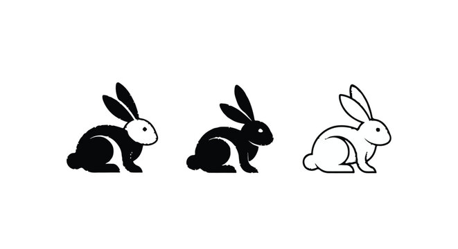 Rabbit ears peeking from the bottom in dotted style