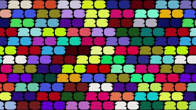 Animation of 26 numbers for the summer football championship in different colors, perfect for sports broadcasts, social media videos, events, advertisements, intros and football-related video projects