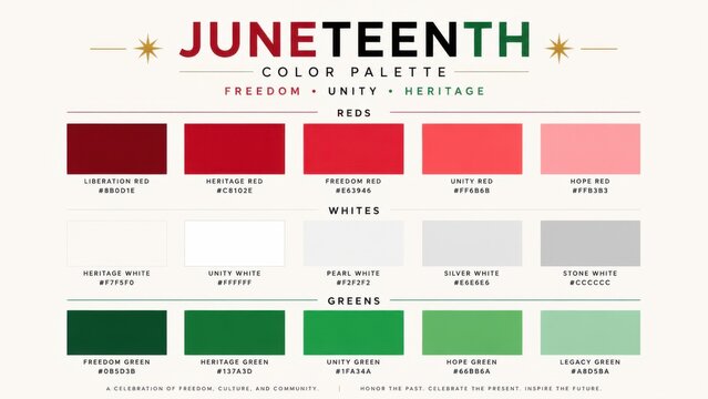 Official Juneteenth Color Palette Guide Featuring Traditional Red Black And Green Tones