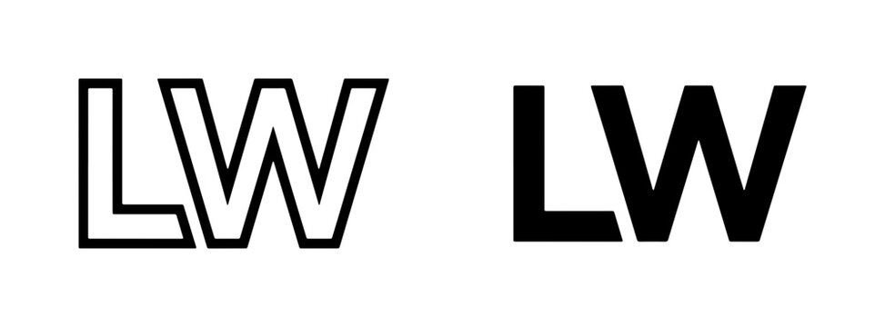 LW Monogram Logo, Lettermark Design, Minimalist Branding, Black and White Letter Combinations