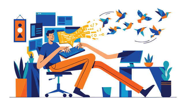 Innovative software engineer transforming complex code into creative digital solutions for agile tech enterprises