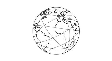 Abstract Globe Line Art Illustration © Papa