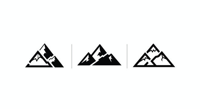 Geometric mountain landscape pattern with halftone effect
