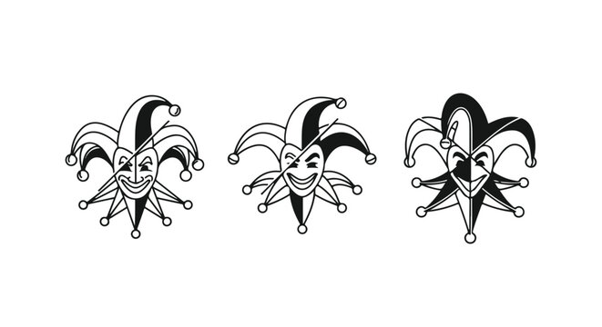 Jester hat carnival pattern on halftone background