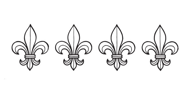 Four black fleur de lis symbols in a row