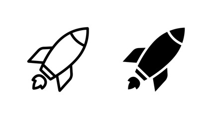 Rocket Ship Icon Set, Space Exploration Vector Graphics, Futuristic Launch Symbols, Modern Technology Design Elements © Tanzila