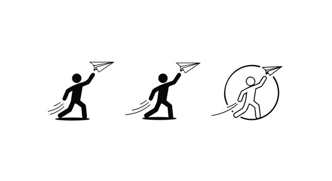 People throwing paper planes in halftone pattern