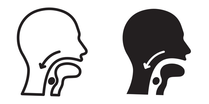 Swallowing reflex icon design illustration drawings