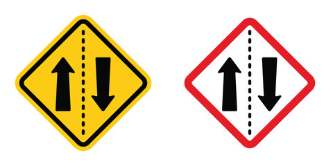 Two way traffic sign design illustration drawings © Ro