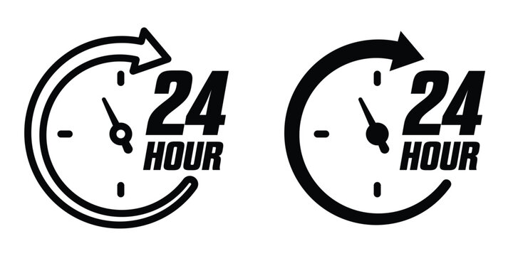 Twenty four hours icon design illustration drawings