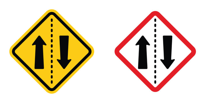 Two way traffic sign design illustration drawings