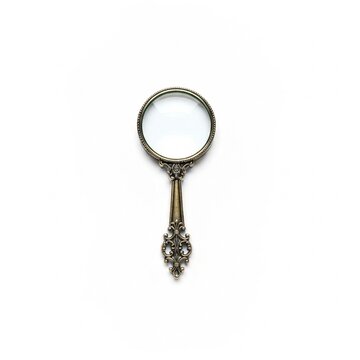 Decorative Magnifying Glass Ornate Isolated on White Background