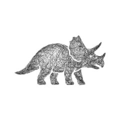 Obraz premium Sketch black and white triceratops icon design