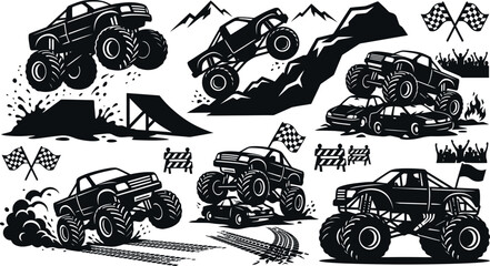 Monster Truck Vector Illustrations © MD ASADUZZAMAN