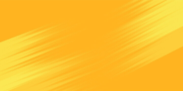 Yellow halftone pattern. Retro comic gradient background. Bright orange pixelated dotted texture overlay. Cartoon pop art faded gradient pattern. arts modern
