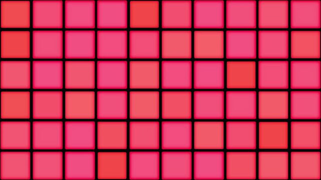 Animated background featuring a grid pattern with squares in various shades of red and pink. Smooth color transitions create a dynamic visual effect.