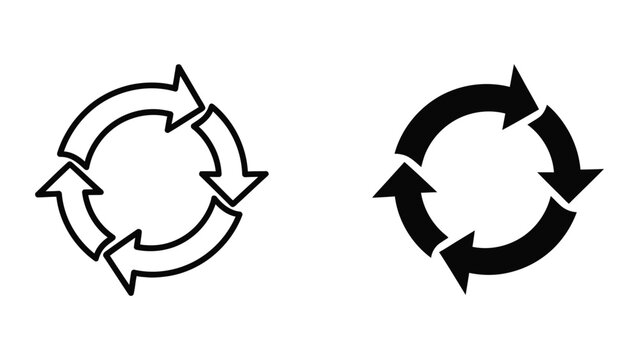 Circular arrows icon showing clockwise and counterclockwise directions