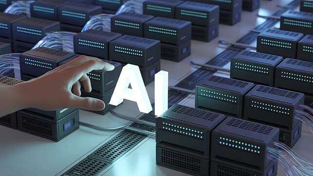AI Chat bot ChatBot Technology and business design, global internet communication application concept.
