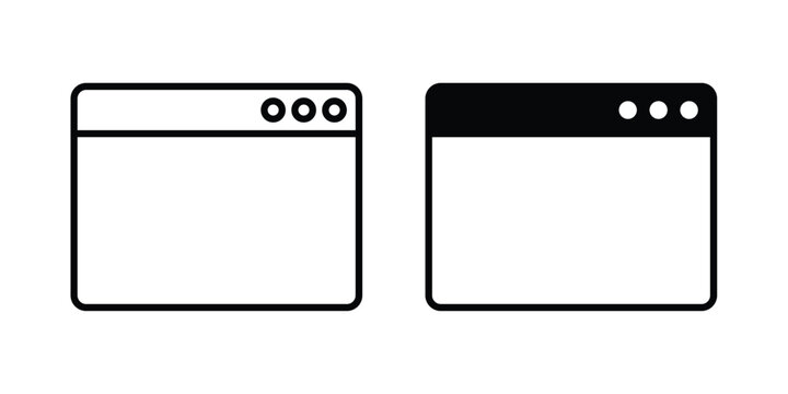 Browser window icon for mobile apps and websites.