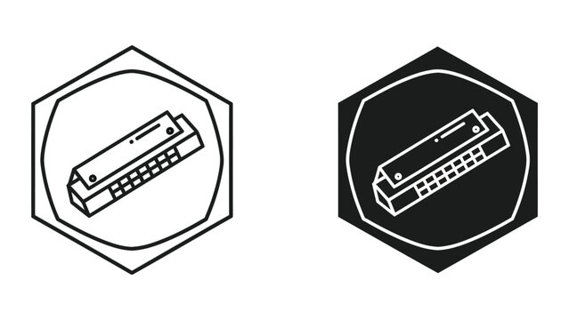 Minimalist harmonica icon with contrasting background